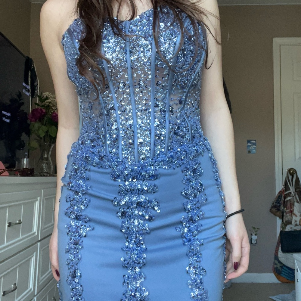 Blue Fishtail Mermaid Dress - Picture 3 of 7